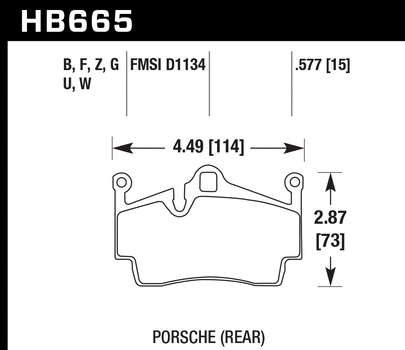 Hawk Performance Race Brake Pads | Porsche 911 / Cayman / Boxster Front / Rear (HB550U.634) main image 1