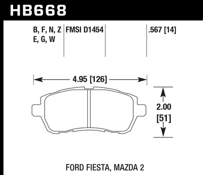 Hawk Performance HB668 Series Brake Pad 0.567 in. thick