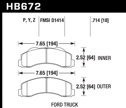 Hawk Performance HB672 Series Brake Pad 0.714 in. thick