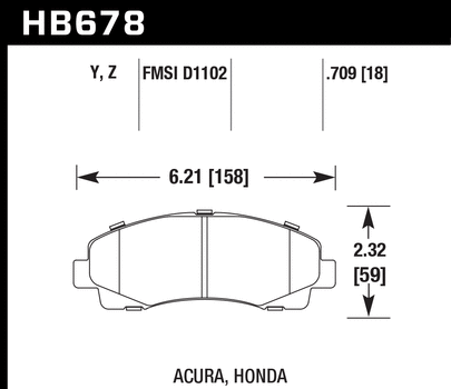 Hawk Performance HB678 Series Brake Pad 0.709 in. thick