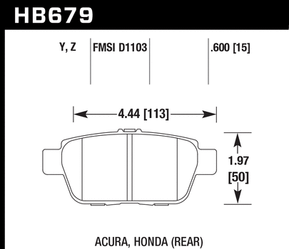 Hawk Performance HB679 Series Brake Pad 0.600 in. thick
