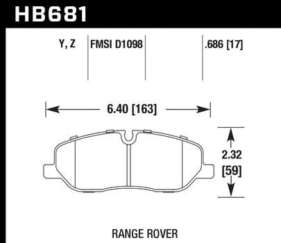 Hawk Performance HB681 Series Brake Pad 0.686 in. thick