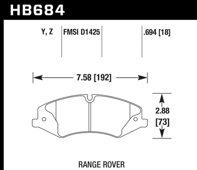 Hawk Performance HB684 Series Brake Pad 0.694 in. thick