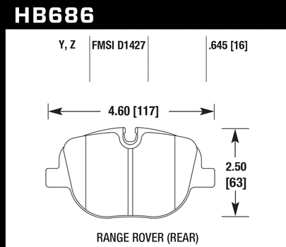 Hawk Performance HB686 Series Brake Pad 0.645 in. thick