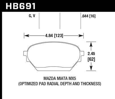 Hawk Performance HB691 Series Brake Pad 0.644 in. thick