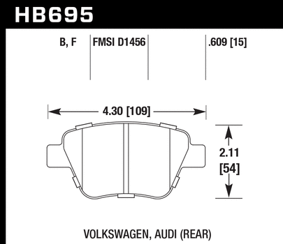 Hawk Performance HB695 Series Brake Pad 0.609 in. thick