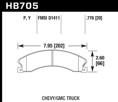 Hawk Performance HB705 Series Brake Pad 0.776 in. thick