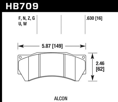 Hawk Performance HB709 Series Brake Pad 0.630 in. thick
