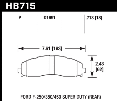 Hawk Performance HB715 Series Brake Pad 0.713 in. thick