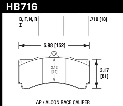 Hawk Performance HB716 Series Brake Pad 0.710 in. thick