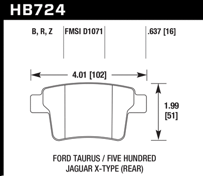 Hawk Performance HB724 Series Brake Pad 0.637 in. thick