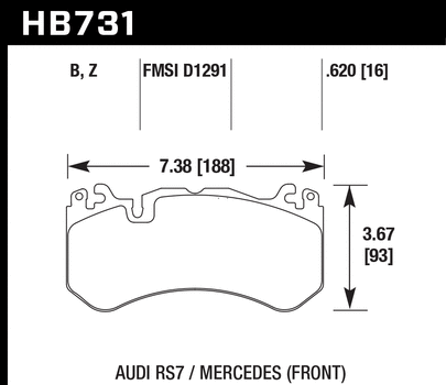 Hawk Performance HB731 Series Brake Pad 0.620 in. thick