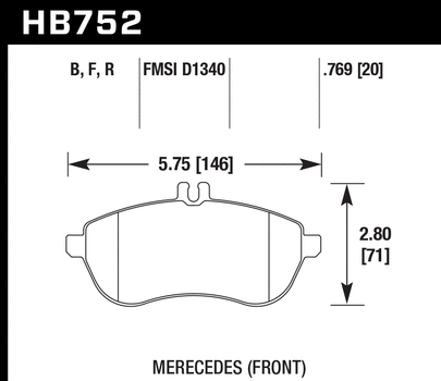 Hawk Performance HB752 Series Brake Pad 0.769 in. thick