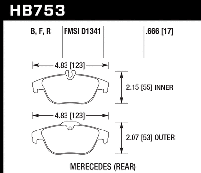 Hawk Performance HB753 Series Brake Pad 0.666 in. thick