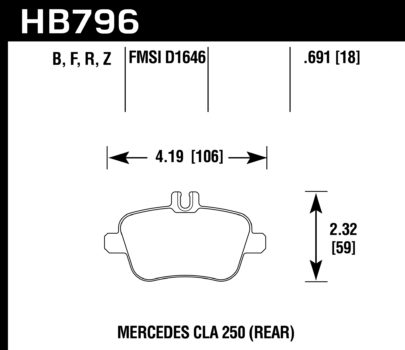 Hawk Performance HB544 Series Brake Pad 0.628 in. thick
