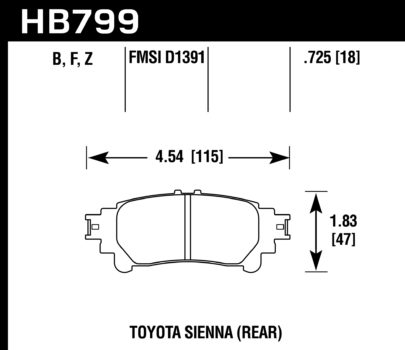 Hawk Performance HB544 Series Brake Pad 0.628 in. thick