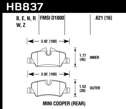 Hawk Performance HB782 Series Brake Pad 0.604 in. thick