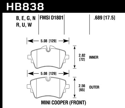 Hawk Performance HB782 Series Brake Pad 0.604 in. thick