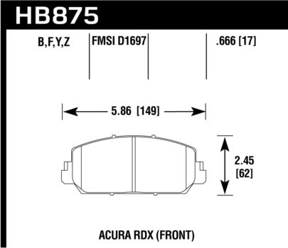 Hawk Performance HB792 Series Brake Pad 0.676 in. thick