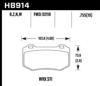 Hawk Performance HB800 Series Brake Pad 0.800 in. thick