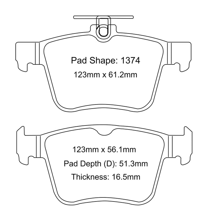 Audi RS3 (Rear) Performance 2-Piece Rotor and Brake Pad Package