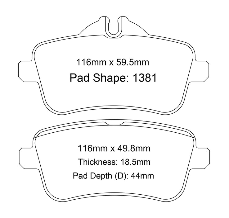 Winmax W-Series/PBP 1381 Brake Pads for CLA 45 / A45 AMG Rear