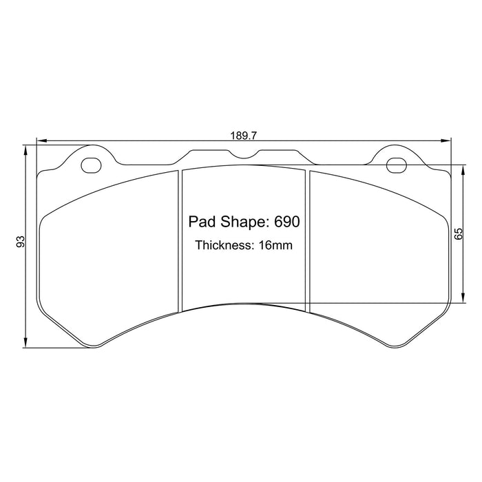 Winmax W-Series/PBP 690-16 Brake Pads for  Alcon RC6 / CAR70 Caliper