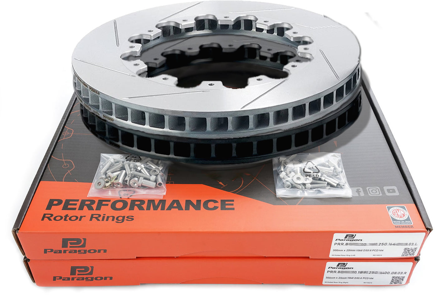 355mm Replacement Rotors - Paragon Mono6 Big Brake Kit — Alcon Brake Kits