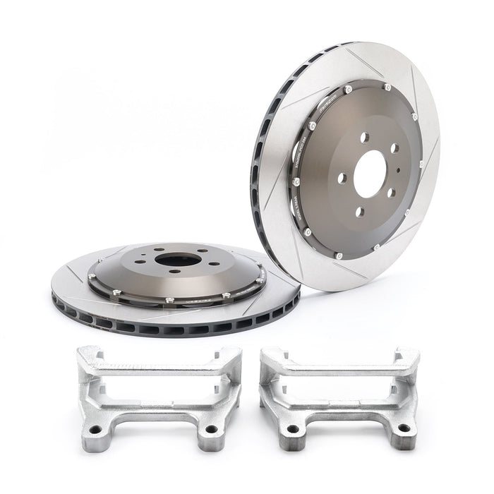 Tesla Model 3 RWD/AWD / Model Y AWD - Larger Rotor (370mm Rear) Performance 2-Piece Rotor and Brake Pad Package