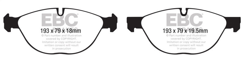 EBC redstuff brake pads front fits 2010 14 Bmw X5 4 4 Twin Turbo 50