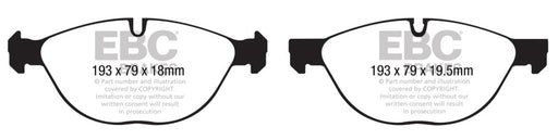 EBC yellowstuff brake pads front fits 2010 14 Bmw X5 4 4 Twin Turbo 50