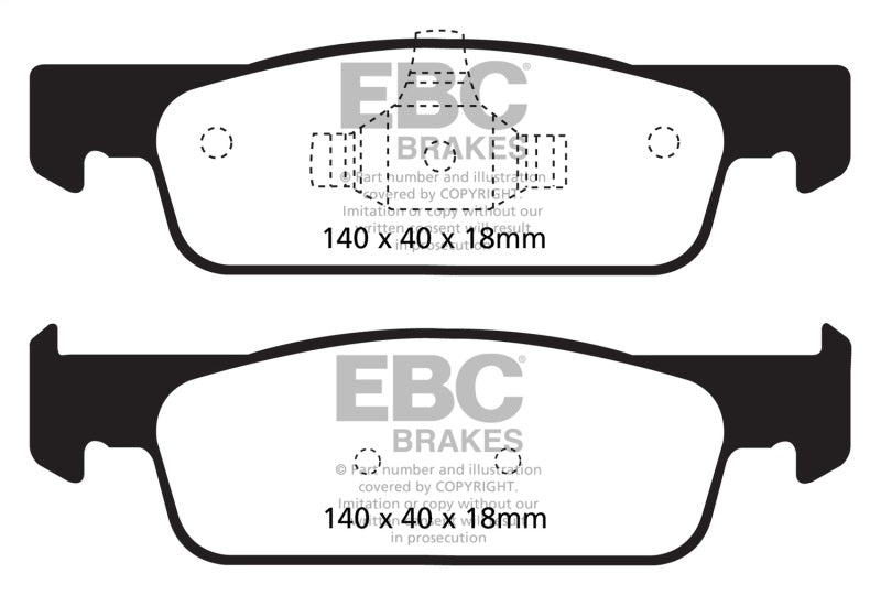 EBC greenstuff brake pads front part DP22146 fits 2016 2017 Smart Fortwo 0 9l Turbo