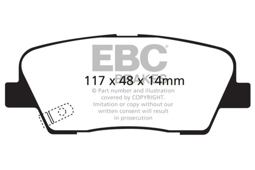 EBC redstuff brake pads rear fits 2011 Hyundai Equus 4 6