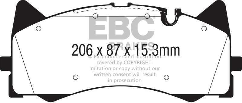 EBC yellowstuff brake pads front fits 2015 Mercedes Benz C63 Amg W205 4 0l Twin Turbo