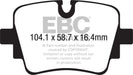 EBC redstuff brake pads rear fits 2013 Jaguar F Type Cast Iron