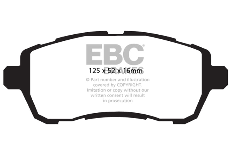 EBC yellowstuff brake pads front fits 2010 Ford Fiesta 1 6l Excl ST