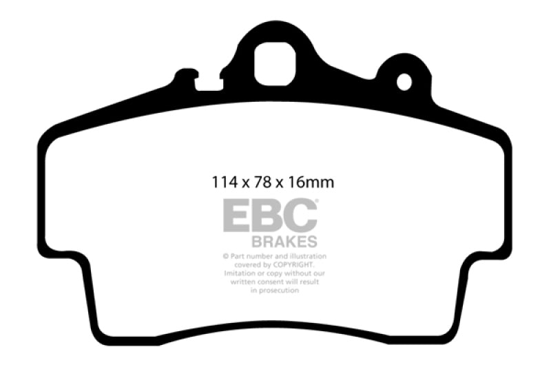 EBC yellowstuff brake pads front fits 1997 99 Porsche Boxster Cast Iron