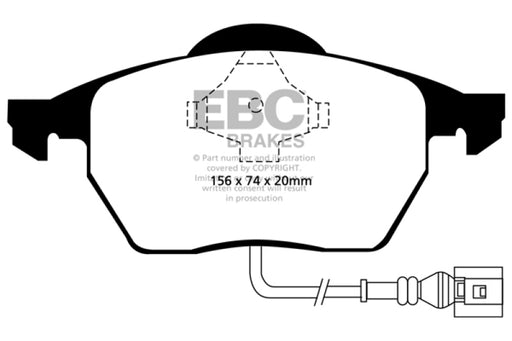 EBC redstuff brake pads front fits 1999 06 Audi Tt 1 8 Turbo