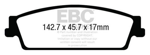 EBC ultimax brake pads rear part UD1707 fits 2015 Cadillac Escalade 6 2 2wd Ultimax2