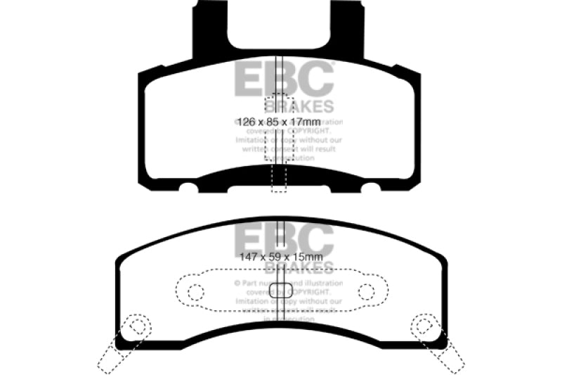EBC greenstuff brake pads front part DP61274 fits 1990 93 Chevrolet C20 8600 Lb