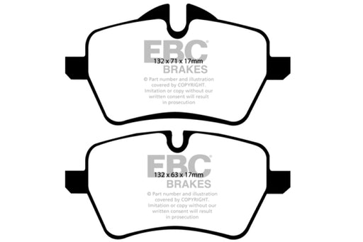 EBC redstuff brake pads front fits 2007 14 Mini Hardtop 1 6 Turbo Cooper S