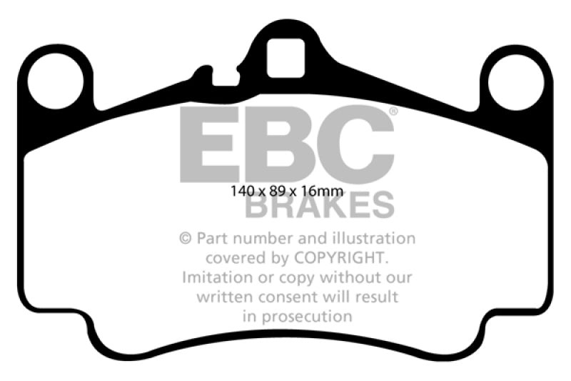 EBC yellowstuff brake pads front fits 2003 05 Porsche 911 996 Cast Iron
