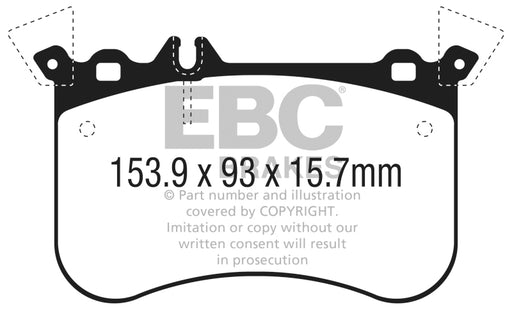 EBC yellowstuff brake pads front fits 2014 18 Mercedes Cla45 Amg W 13 8in