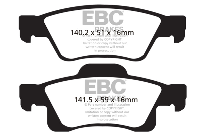 EBC ultimax brake pads rear part UD1498 fits 2011 Dodge Durango 3 6 Ultimax2