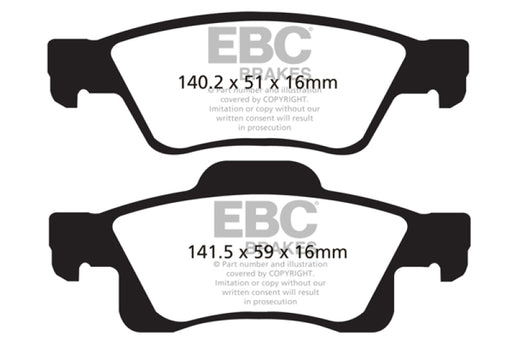 EBC brake pads rear fits 2011 Dodge Durango 3 6 Extra Duty