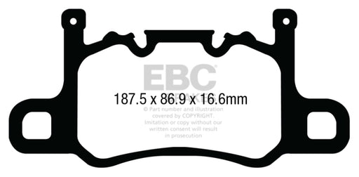 EBC yellowstuff brake pads rear fits 2013 15 Porsche 911 991 Cast Iron