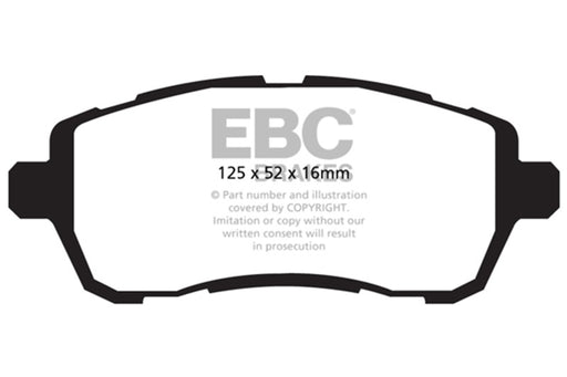 EBC yellowstuff brake pads front fits 2010 Ford Fiesta 1 6l Excl ST