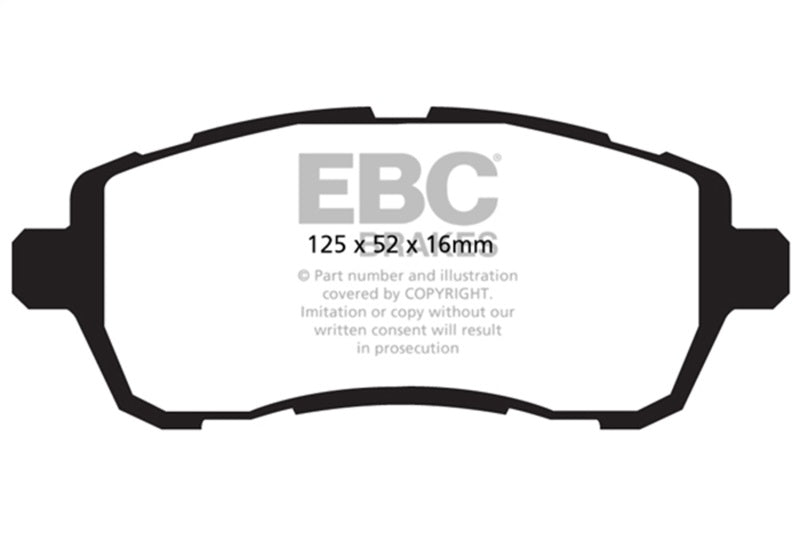 EBC yellowstuff brake pads front fits 2010 Ford Fiesta 1 6l Excl ST