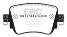 EBC yellowstuff brake pads rear fits 2015 21 Volkswagen Gti 2 0 Turbo