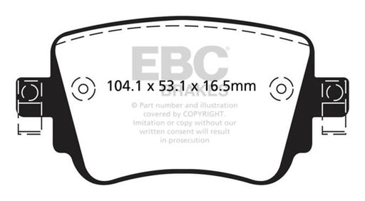 EBC yellowstuff brake pads rear fits 2015 21 Volkswagen Gti 2 0 Turbo